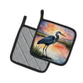 thumbnail image 2 of Carolines Treasures DAC7504PTHD 7.5 x 7.5 in. Blue Heron Setting Sun Pot Holders - Set of 2, 2 of 7