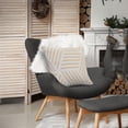 thumbnail image 3 of Ox Bay Stylish Abstract Striped Cotton Throw Pillow, Beige / White, 20 in. Square, Count per Pack 1, 3 of 8