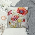 thumbnail image 2 of Nawypu  Square Pillow Cover Red Poppies Flowers Watercolor Hand Painted Throw Cushion Covers for Couch Chair Bedroom, 2 of 5
