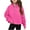 Hot Pink, variant on Girls Half Zip Sweatshirt Fleece Hooded Pullover for Teen Long Sleeve Tops Fall Winter Clothes Thumb Hole Half Zip Sweatshirt