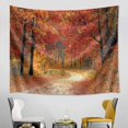 thumbnail image 2 of Autumn Landscape Tapestry Mountain Wall Hanging Tapestry Orange Yellow Leaves In Forest Tapestry For Living Room Bedroom Dorm Wall Decor, 150cm X 150c, 2 of 5
