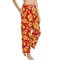 thumbnail image 2 of Uemuo Red Vintage Flowers Pattern Women's Wide Leg Palazzo Lounge Pants with Pockets Light Weight Loose Comfy Casual Pajama Pants-XX-Large, 2 of 9