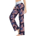 thumbnail image 2 of FREEAMG Womens Gilrs Stylish Pattren Comfy Drawstring Lounge Pajama Pants Wide Leg Sleepwear Bottom, 2 of 6