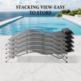 thumbnail image 7 of Pool Lounge Chairs Set of 3, Adjustable Aluminum Outdoor Chaise Lounge Chairs with Metal Side Table for Deck Lawn Poolside Backyard (Dark Gray), 7 of 7