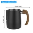 thumbnail image 2 of Milk Frothing Pitcher, 20oz/600ml Stainless Steel Coffee Cup Mug for Home Cafe Bar Restaurant Hotel, Black, 2 of 5