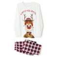 thumbnail image 3 of Fiomva Matching Family Pajamas Sets Christmas PJ's Letter Print Top and Plaid Pants Jammies Sleepwear, 3 of 10