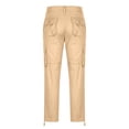 thumbnail image 3 of Cargo Pants for Men with Pockets Relaxed Pleated Straight Leg Trousers Mens Casual Solid Color Comfort Mid Waisted Slim Hiking Work Pant, 3 of 4