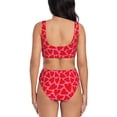 thumbnail image 3 of Wukai Love Heart Women's Bikini Set Two Piece,wimsuit High Waisted V Neck Twist Front Adjustable Spaghetti Straps Bathing Suit-Large, 3 of 7