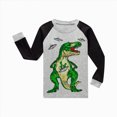 thumbnail image 4 of Kaprioy Boys Pajamas Fall Winter Kids Toddler Boys Pajamas 2PCS Set Homewear Dinosaur Printed Long Sleeve Sleepwear Casual Pyjamas, 4 of 8