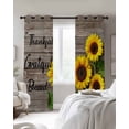 thumbnail image 2 of Sunflower Wooden Blackout Curtains for Bedroom, Farmhouse Vintage Botanical Floral Room Darkening Window Drapes for Living Room, Thermal Insulated Grommet Curtains, 27.5x39 inch, 2 Panels, 2 of 9