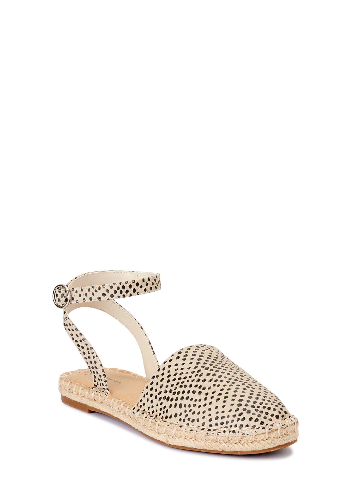 time and tru women's ankle strap espadrille flats
