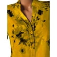 thumbnail image 3 of DYMADE Women Short Sleeve Stand-Up Collar Pullover Tops Floral Print Basic Blouse, 3 of 4