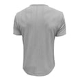 thumbnail image 5 of lkfuzj Men's Henley Shirts Short Sleeve Casual Lightweight Slim Fit Basic Button Muscle T-Shirt Workout Athletic Shirts Running Fitness Tee Tops - Gray, 5 of 6