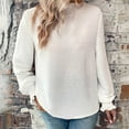thumbnail image 2 of Buigttklop Women'S 2024 Fall Long Sleeve Oversized Crew Neck Solid Color Knit Pullover Sweatshirts Tops, 2 of 3