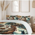 thumbnail image 6 of Ambesonne Occult Art Duvet Cover Set, Mystic Forest Arcane, King, Persian Orange and Dark Teal, 6 of 6