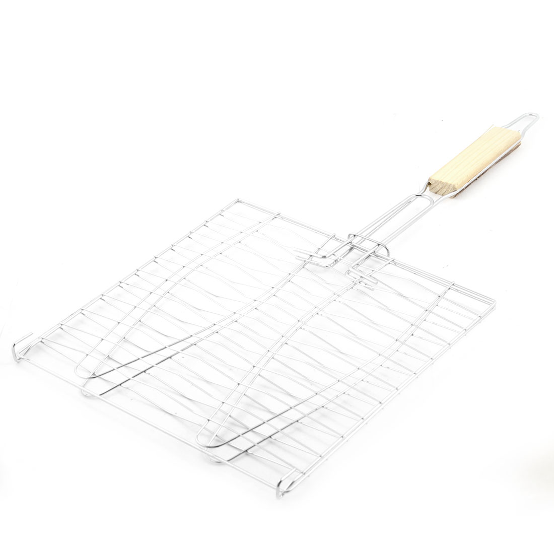 Unique Bargains Picnic Silver Tone Metal Barbecue Tool Fish Grill Net