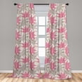 thumbnail image 4 of Ambesonne Autumn Curtains, Maple Leaf Silhouettes Art, Pair of 28"x63", Dark Pink and Pale Grey, 4 of 4