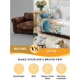 thumbnail image 5 of Beach Coastal Couch Cover, Summer Nautical Coral Shell Botanical Oversized Sofa Cover Blanket for 3 Cushion Couch, Sectional Sofa Slipcover Furniture Protector for Living Room Bedroom 71''x150'', 5 of 9
