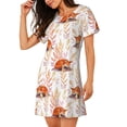 thumbnail image 2 of Goofa Cute Sleepy Fox Print Women’s Cotton Nightdress – Short-Sleeved Sleep Dress, Casual Loose-Fit Lounge Wear, Comfortable and Stylish Sleepwear for Women, 2 of 6