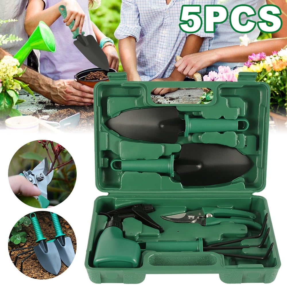 5Pcs Aluminum Garden Planting Weeding Scale Shovel Three Tooth Rake Harrow Tools 