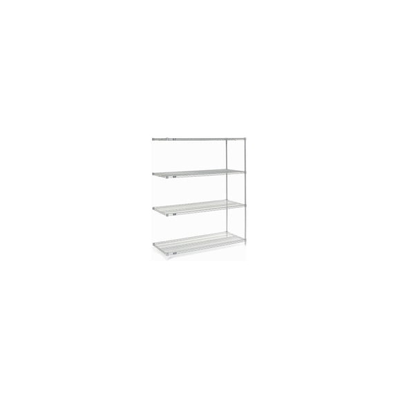 Nexel 189327 Poly-Z-Brite Wire Shelving Add-On, 42 x 18 x 74 in. - Clear