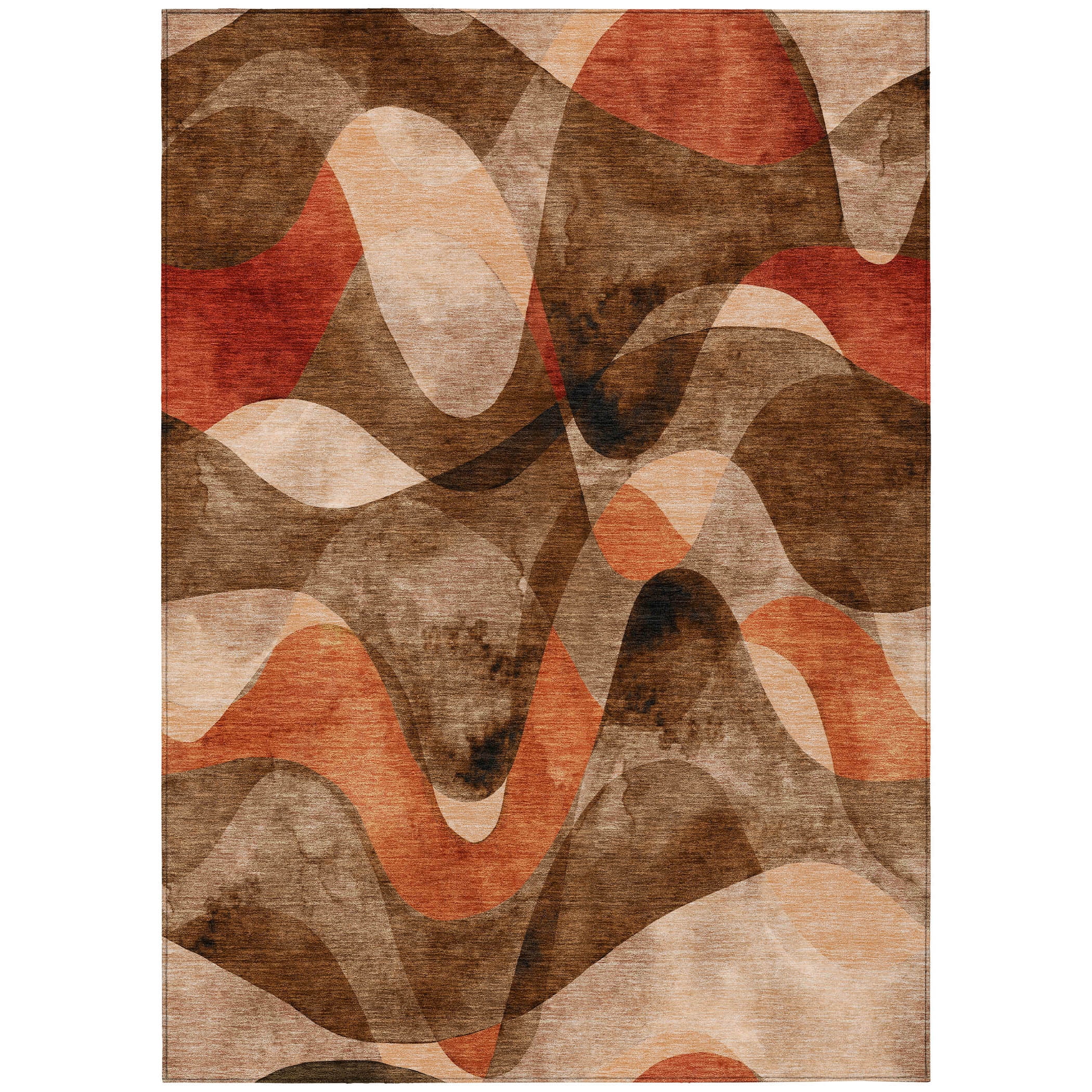 Addison Rugs Chantille Indoor/Outdoor Contemporary Abstract Chocolate Washable Rectangle Rug, 10' x 14'