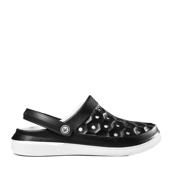 Joybees Unisex Varsity Clog in Black White, 10w/8m