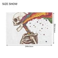 thumbnail image 4 of Yayeee Bath Rugs for Bathroom Floor Set of 2 Non Slip Fluffy Soft Absorbent Mat, Colorful Skeleton, 4 of 7