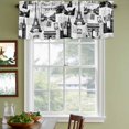 thumbnail image 3 of Paris Tower Curtain Valances for Windows, Kitchen Valance Window Treatments Panel 2 Pack, Vintage Architectural Hand-Painted Aesthetic Rod Pocket Short Curtains for Bathroom Bedroom 54 x 18 Inch, 3 of 8