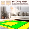 thumbnail image 2 of ODIKA 2'x3' Machine Washable Non-Slip Area Rug, Dynamic Citrine Chessboard Motif with Chlorophyll Geometric Reflector Accents High Traffic Rug, Yellow, 191309, 2 of 5
