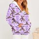 thumbnail image 5 of Puntoco Chaqueta Con Capucha Y Manga Larga Con Cremallera Y Estampado Navideño Informal Para Mujer, 5 of 6