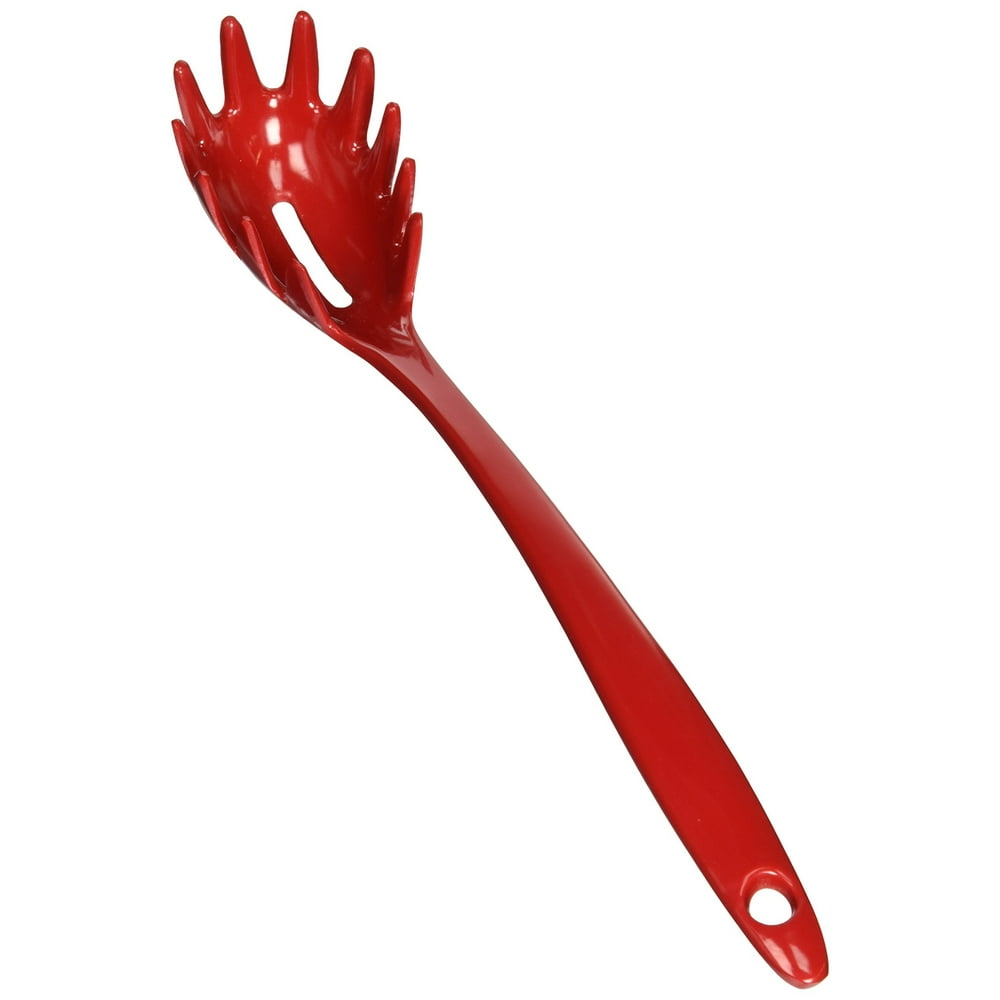 norpro 9102r 11inch melamine spaghetti fork, red