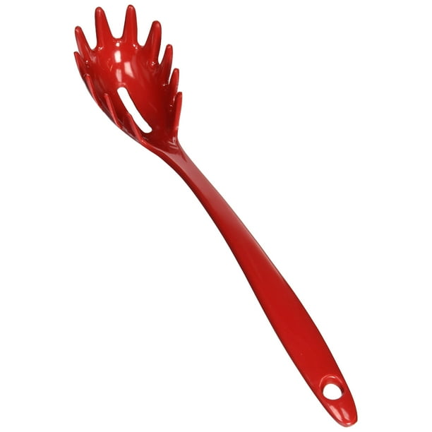 norpro 9102r 11inch melamine spaghetti fork, red