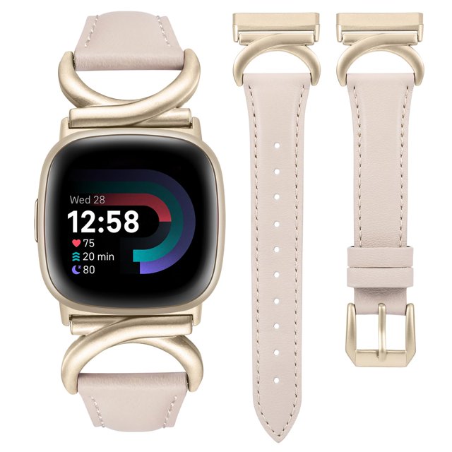 Correa de reloj Minyee Leather compatible con Fitbit Versa 4/3/Sense