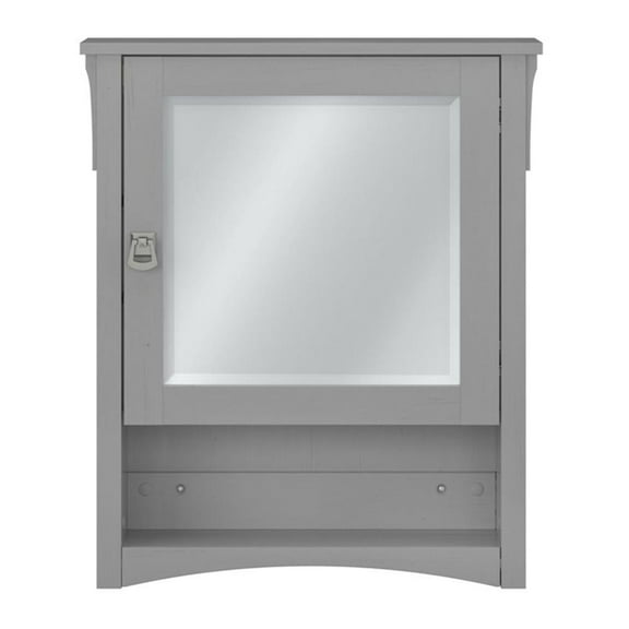 Pemberly Row Engineered Wood Bathroom Medicine Cabinet with Mirror in Gray