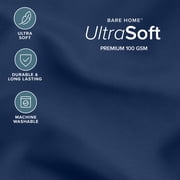 Bare Home Goose Down Alternative Comforter Set, Premium 1800 Collection, with Pillow Shams, 3 Piece Set, Queen, Dark Blue