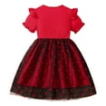 thumbnail image 4 of HOMADLES Toddler Girls Dress Crewneck Mesh Breathable Summer Short Sleeve Stretch Princess Dress Dress Red 2-3T, 4 of 9