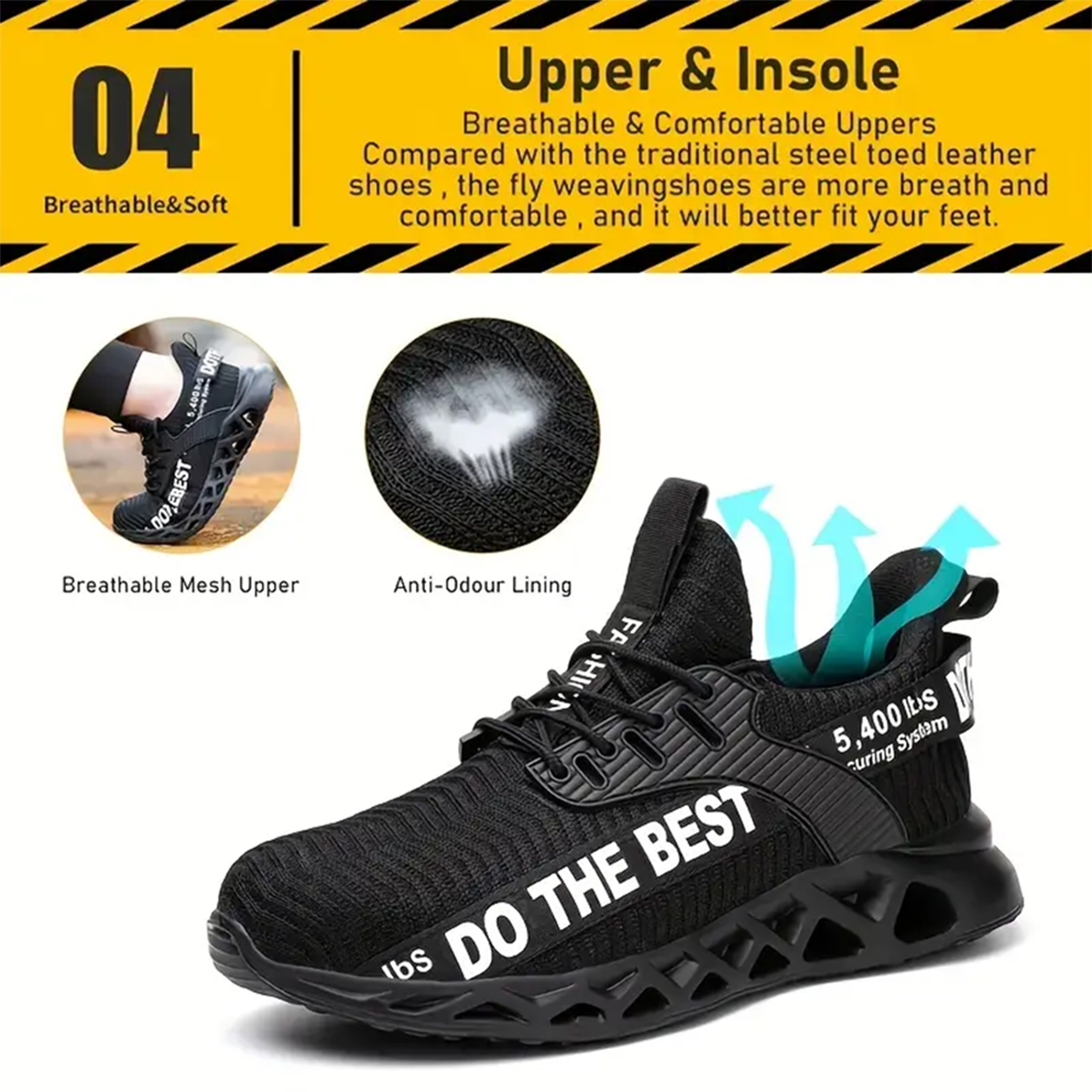 XQJ Steel Toe Work Safety Shoes for Men and Women photo 5