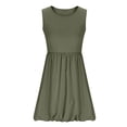 thumbnail image 5 of Spazoro Girls Skater Dress, Sleeveless Solid Stretchy Crew Neck Casual A-Line Dresses Army Green Size 10, 5 of 6