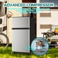 thumbnail image 4 of JIEJIA 3.5 Cu.Ft Small Fridge with Freezer, Small Refrigerator Separate Freezer, 7 Settings Temperature Adjustable, 2 Door Refrigerator for Office, Dorm, Bedroom, Apartment, Silver, 4 of 13
