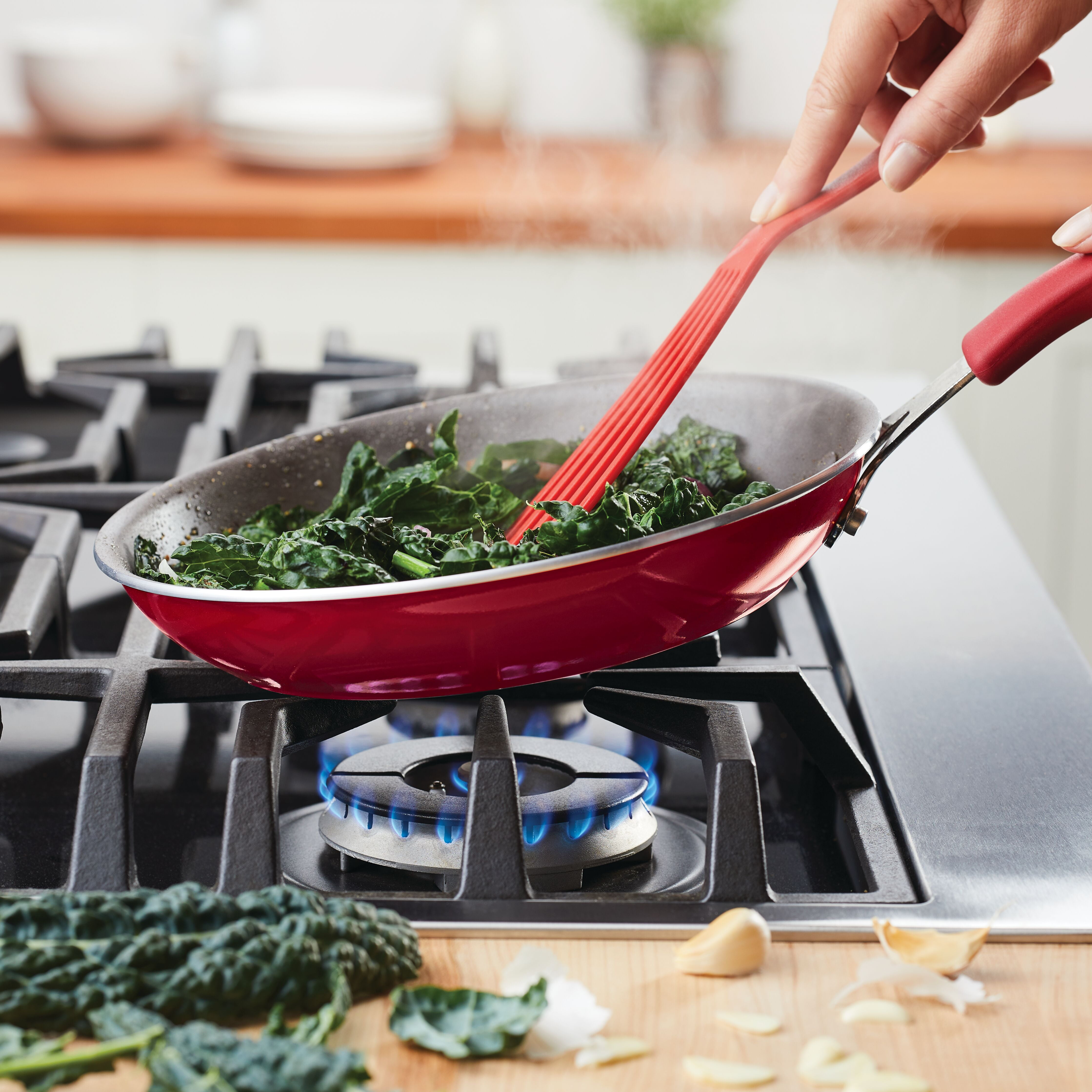 Rachael Ray Cook + Create 11 Pc Aluminum Nonstick Cookware Set, Red
