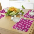 thumbnail image 4 of Ambesonne Hot Pink Place Mats Set of 4, Vintage Roses Love Dot, Standard Size, Hot Pink Pale Pink White, 4 of 6