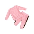 thumbnail image 3 of Douhoow Toddler Girls Long Sleeve Leopard Print Sweatshirt Long Pants Fall Clothes Set, 3 of 9