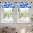 thumbnail image 2 of LALILO Kitchen Curtain Valance Blue Watercolor Wet Wet High Rod Pocket Window Curtain 52"x 18" Set of 2, 2 of 7