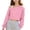 Pink, variant on Teen Girls Off the Shoulder Sweatshirt Kids Long Sleeve Fall Cropped Pullover Tops for Dance Workout 5-15 Years