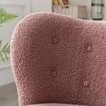 thumbnail image 5 of Modern Accent Chair with Tufted Wingback and Rubber Wood Legs, Comfortable Fleece Side Chair Suitable for Living Room, Bedroom or Other Small Spaces, Easy Assembly, Blush, 5 of 7