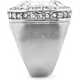 thumbnail image 4 of Silver Tone Synthetic Clear CZ Stone Men Rick Ross Hip Hop Style Ring (7), 4 of 4