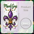 thumbnail image 2 of Purple Fleur-de-lis Mardi Gras Banner Colorful Beads Carnival Display Gold Stars Ornate Design Fleur-de-lis Backdrop for Carnival Parties Festive Celebrations Parade Decorations, 2 of 4