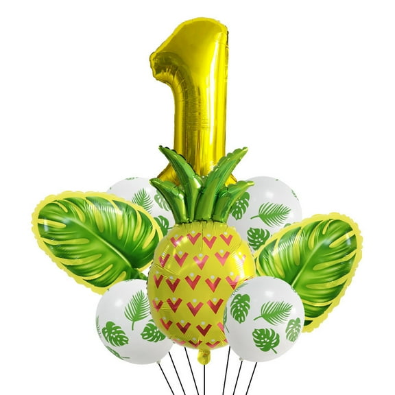 Pineapple cartoon golden number balloons for various party decorations and photo props.