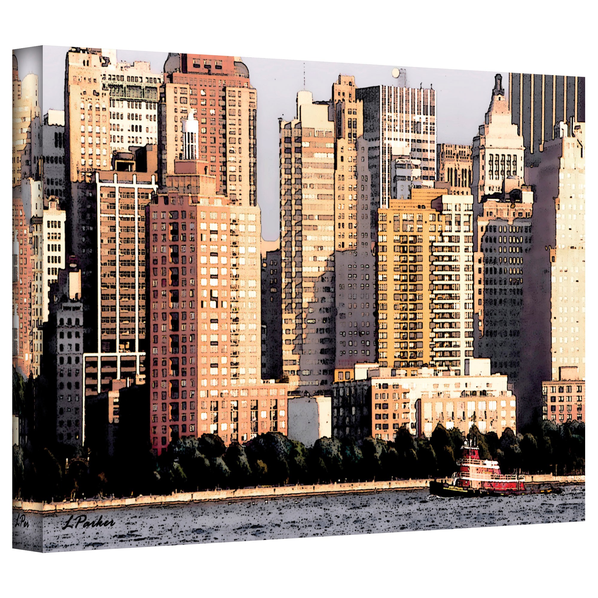 Linda Parker "Tug Boat At The Battery, Nyc" Gallery-Wrapped Canvas